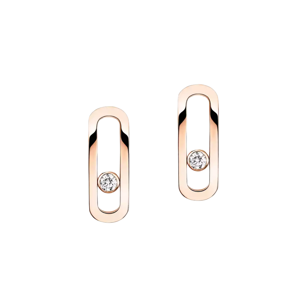 Move Uno Boucles d'oreilles Diamant Or Rose