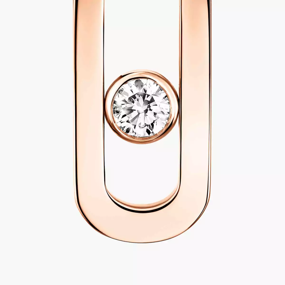 Move Uno Pink Gold Diamond Earrings