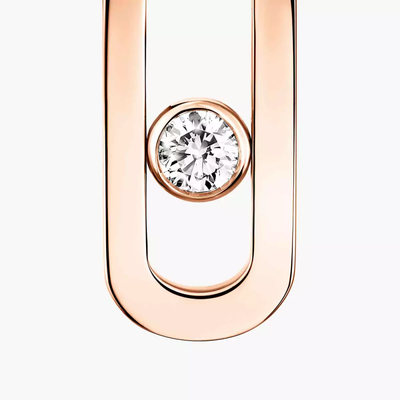 Move Uno Pink Gold Diamond Earrings