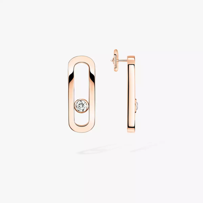 Move Uno Pink Gold Diamond Earrings