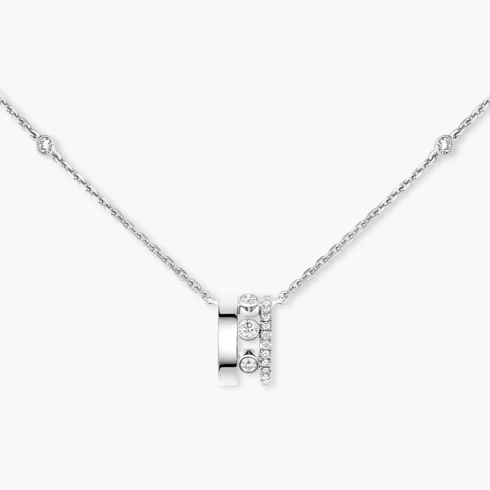 Pendentif sur Chaîne Move Romane Collier Diamant Or Blanc