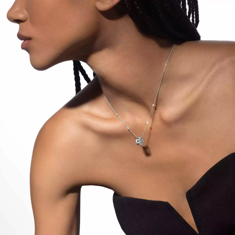 Collier pendentif sur chaîne Move Romane Collier Diamant Or Blanc