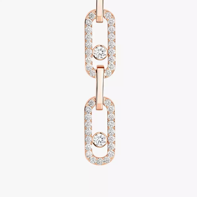 Pendantes Move Link Multi Boucles d'oreilles Diamant Or Rose