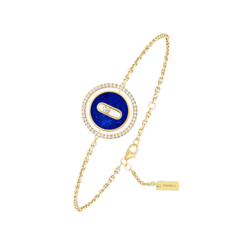 Bracelet Lucky Move PM Lapis Lazuli Bracelet Diamant Or Jaune