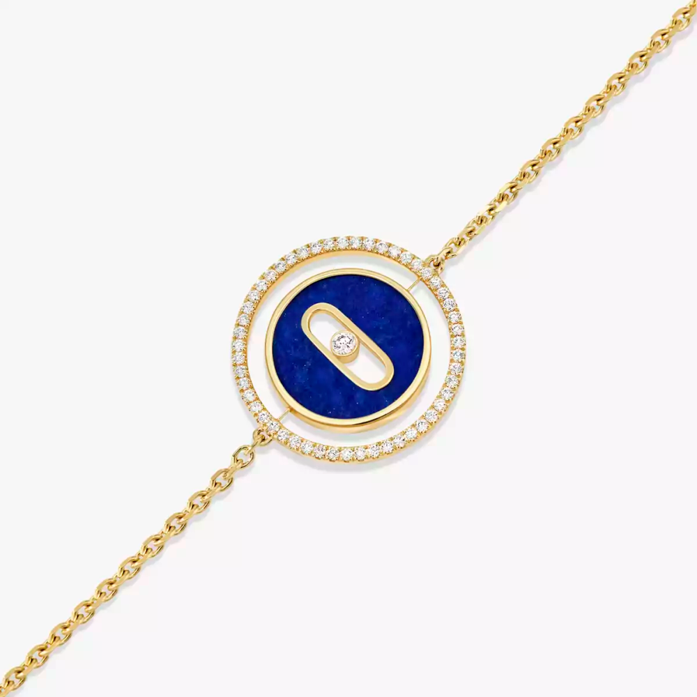 Bracelet Lucky Move PM Lapis Lazuli Bracelet Diamant Or Jaune