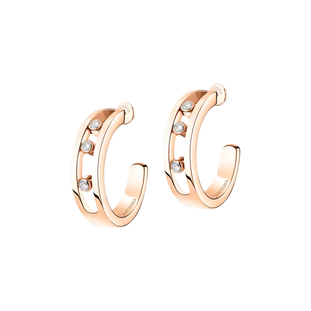 Créoles Move Boucles d'oreilles Diamant Or Rose