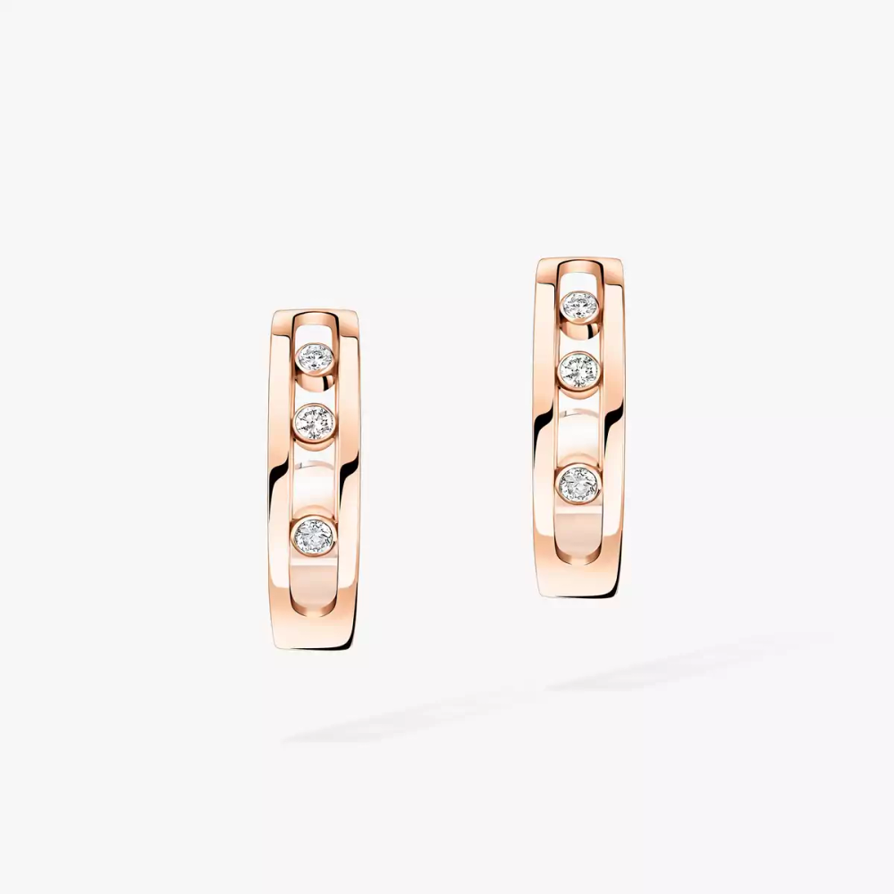 Créoles Move Boucles d'oreilles Diamant Or Rose