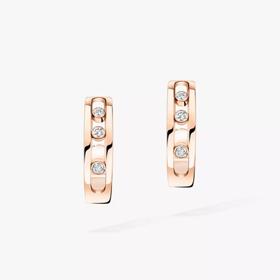 Créoles Move Boucles d'oreilles Diamant Or Rose