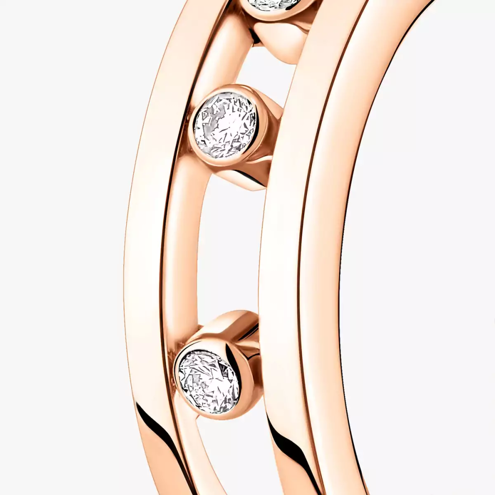 Créoles Move Boucles d'oreilles Diamant Or Rose