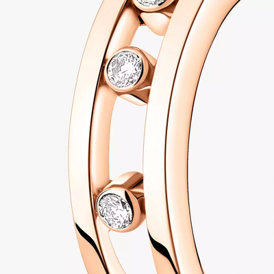 Créoles Move Boucles d'oreilles Diamant Or Rose