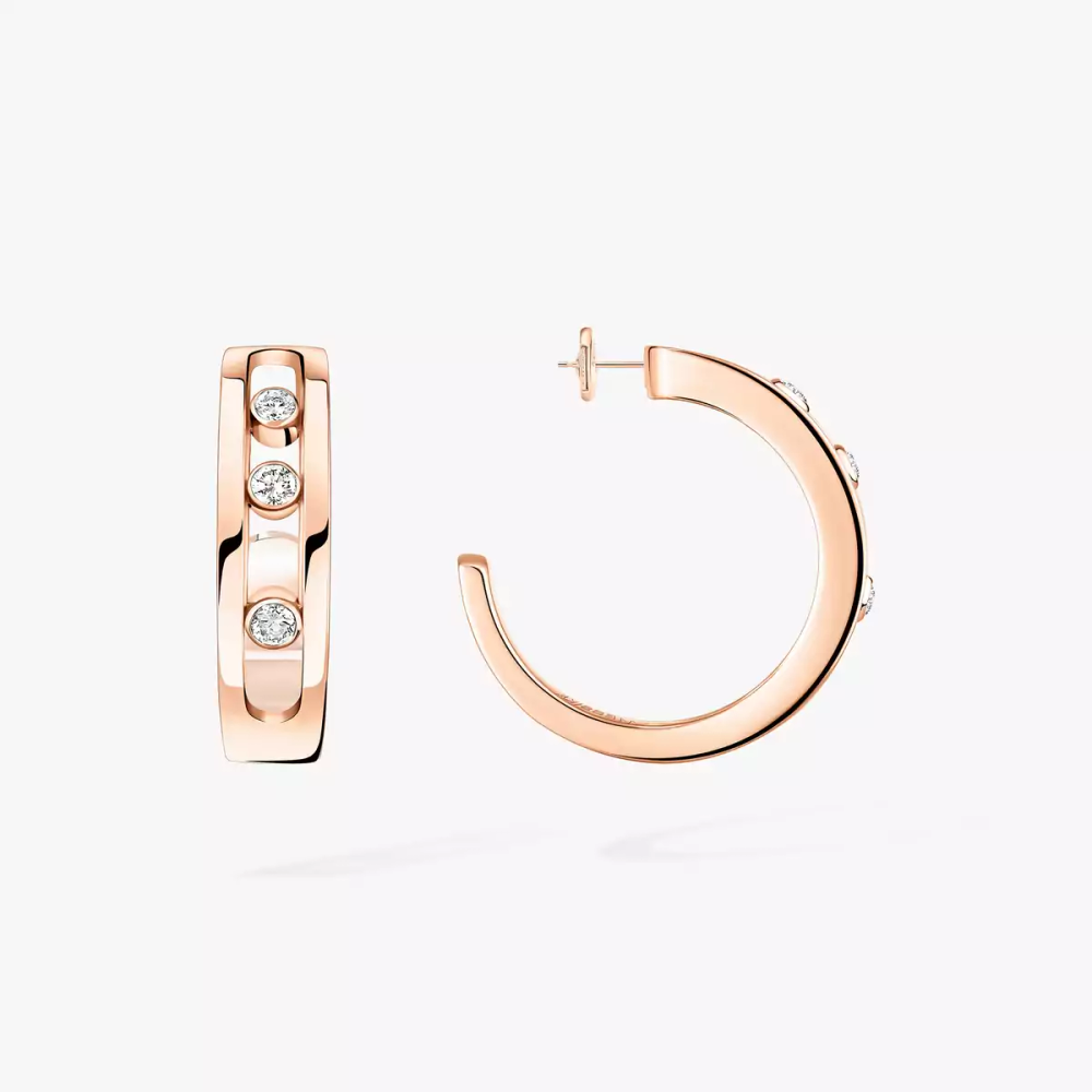 Créoles Move Boucles d'oreilles Diamant Or Rose