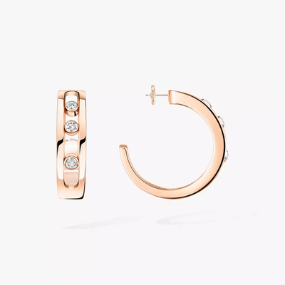 Créoles Move Boucles d'oreilles Diamant Or Rose