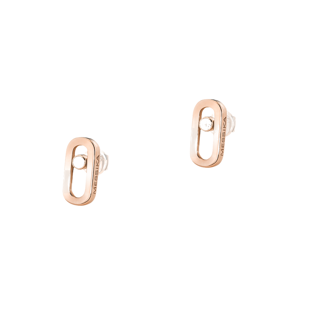 Gold Move Uno Stud Earrings Pink Gold Diamond Earrings