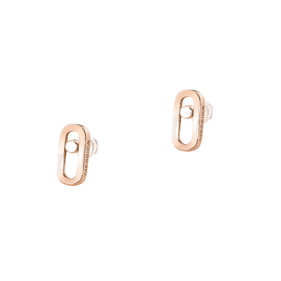 Gold Move Uno Stud Earrings Pink Gold Diamond Earrings