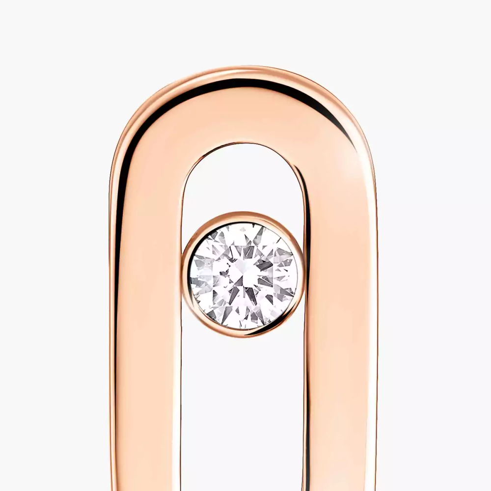 Gold Move Uno Stud Earrings Pink Gold Diamond Earrings