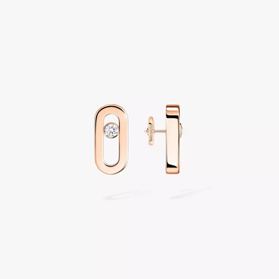 Puces Move Uno Or Boucles d'oreilles Diamant Or Rose