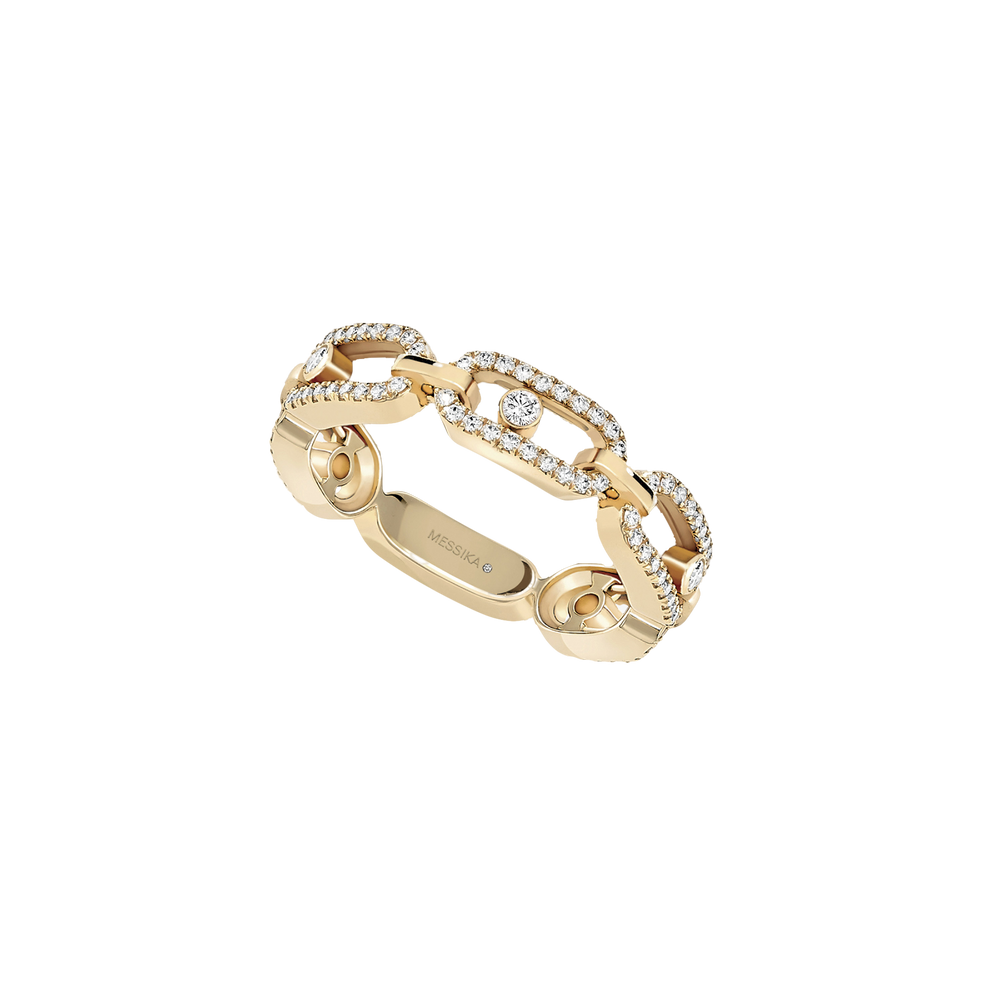 Move Link Multi Pavé Yellow Gold Diamond Ring