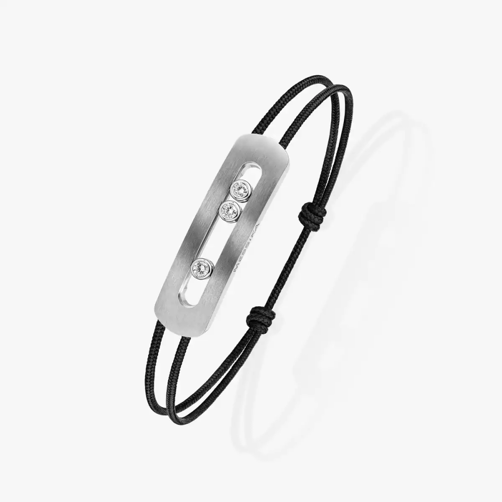 Move Titanium Natural XL Cord Natural Titanium Diamond Bracelet