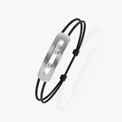 Move Titanium Natural XL Cord Natural Titanium Diamond Bracelet