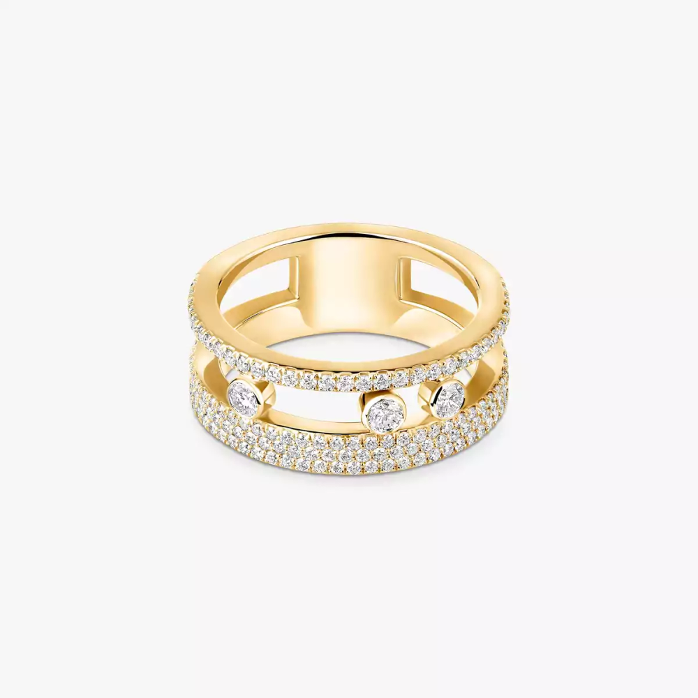 Move Romane Pavée Bague Diamant Or Jaune