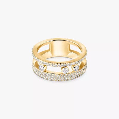 Move Romane Pavée Bague Diamant Or Jaune