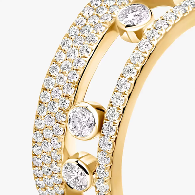 Move Romane Pavée Bague Diamant Or Jaune