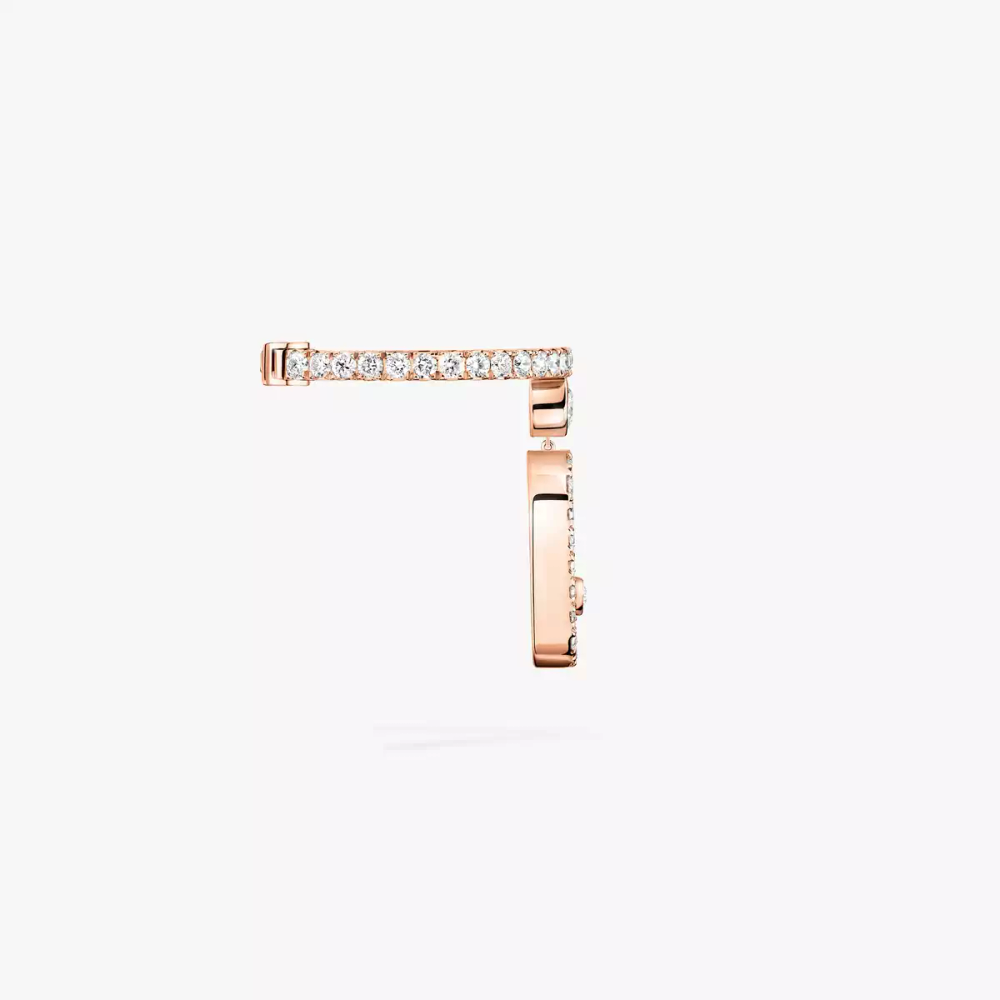 Mono Clip Move Uno Pampille Pavé Boucles d'oreilles Diamant Or Rose