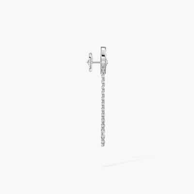 Move Uno Single Chain Earring White Gold Diamond Earrings
