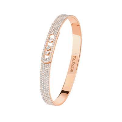 Move Noa Pavé Bangle Pink Gold Diamond Bracelet