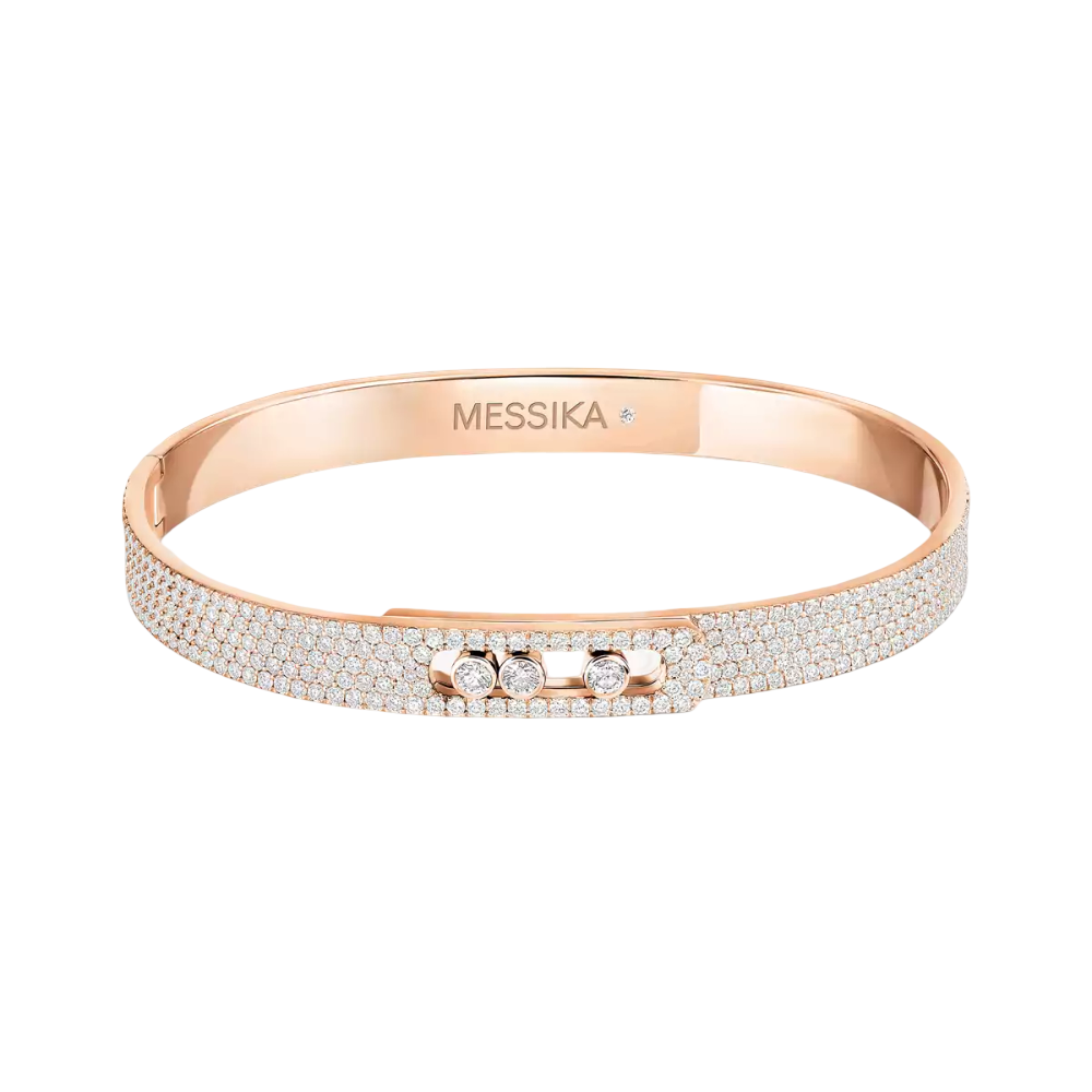 Bangle pavé Move Noa Bracelet Diamant Or Rose