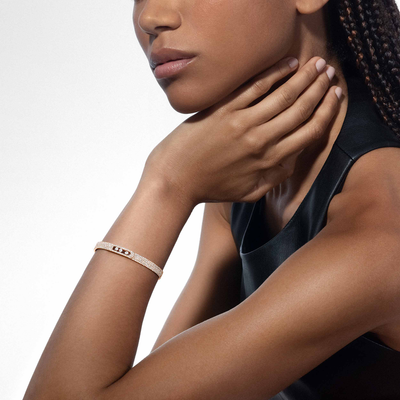 Move Noa Pavé Bangle Pink Gold Diamond Bracelet