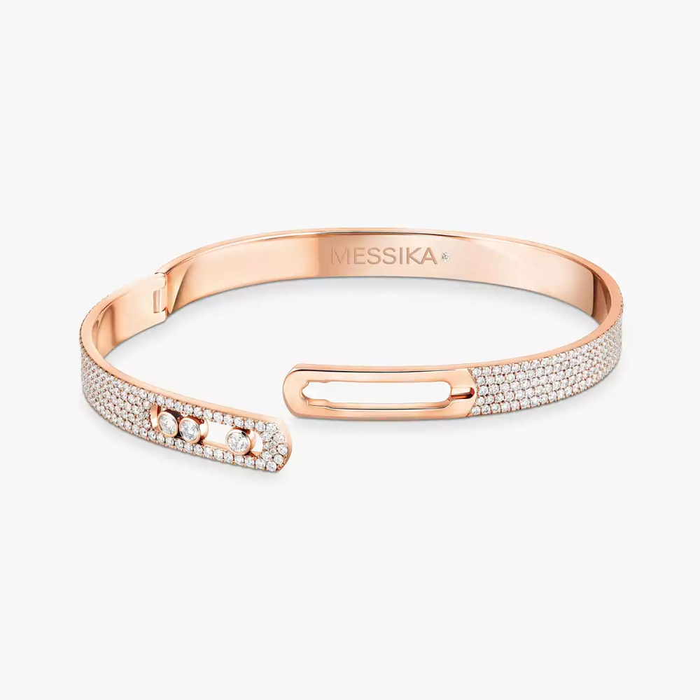 Bangle pavé Move Noa Bracelet Diamant Or Rose