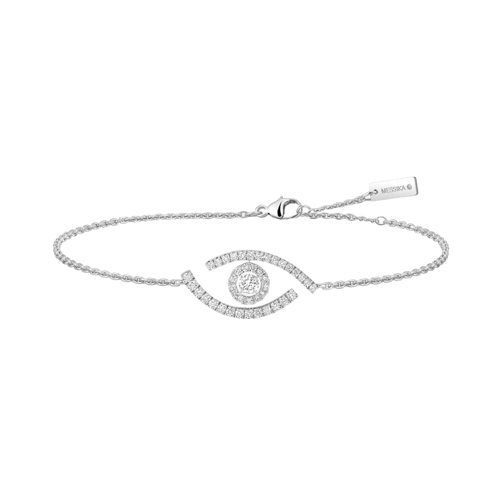 Bracelet pavé Lucky Eye Bracelet Diamant Or Blanc