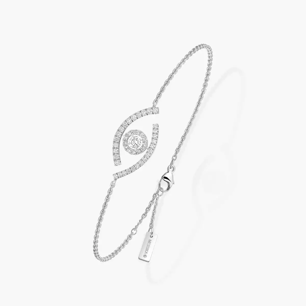 Bracelet pavé Lucky Eye Bracelet Diamant Or Blanc