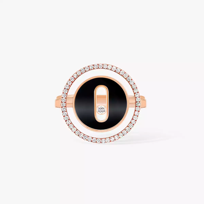 Lucky Move PM Onyx Bague Diamant Or Rose
