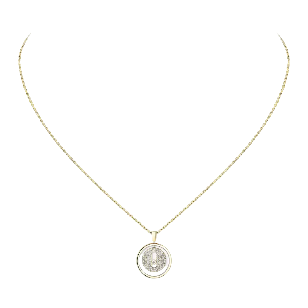 Lucky Move PM Pavé Collier Diamant Or Jaune