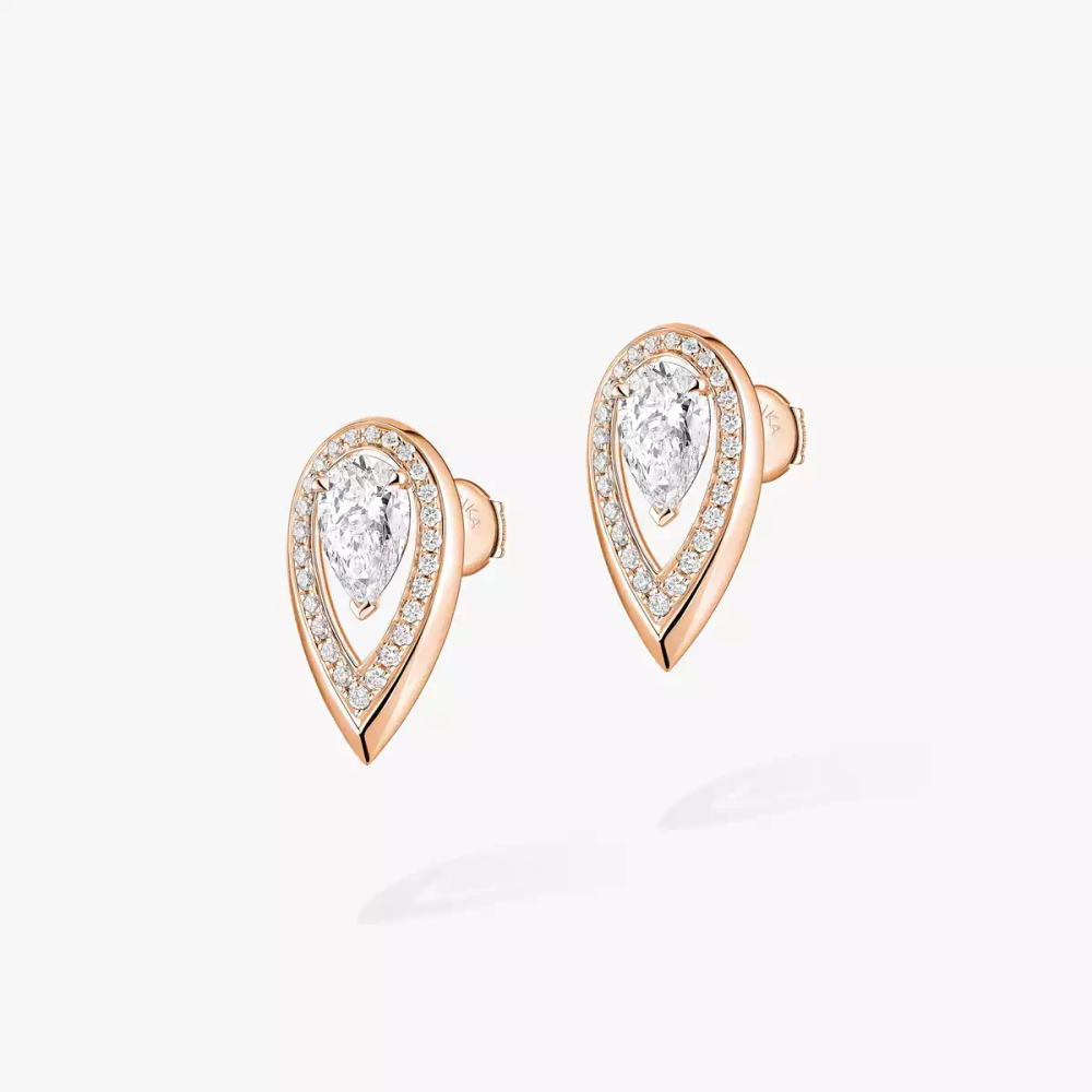 Fiery 0,40ct Boucles d'oreilles Diamant Or Rose