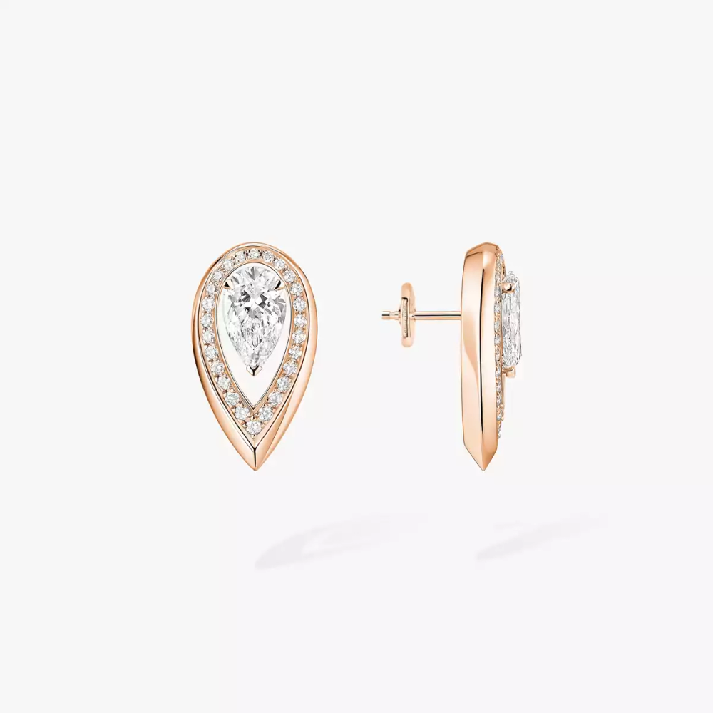 Fiery 0,40ct Boucles d'oreilles Diamant Or Rose