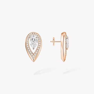 Fiery 0,40ct Boucles d'oreilles Diamant Or Rose