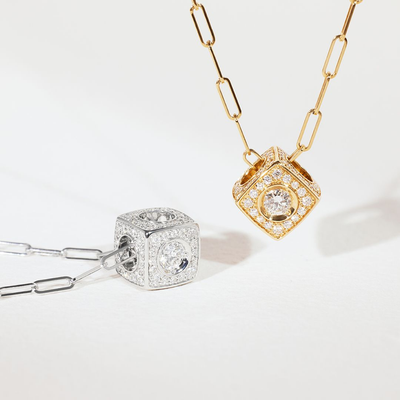Le Cube Diamant Xl Paved Pendant