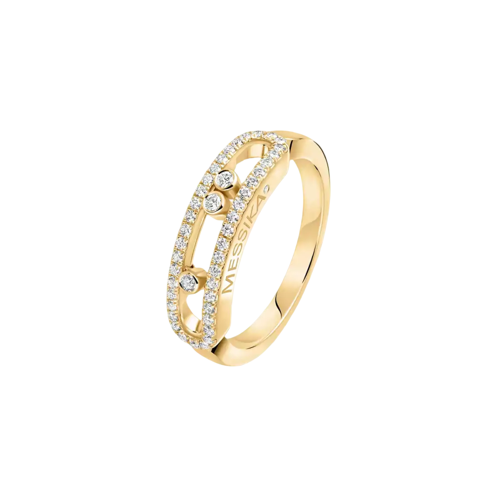 Baby Move Pavée Bague Diamant Or Jaune