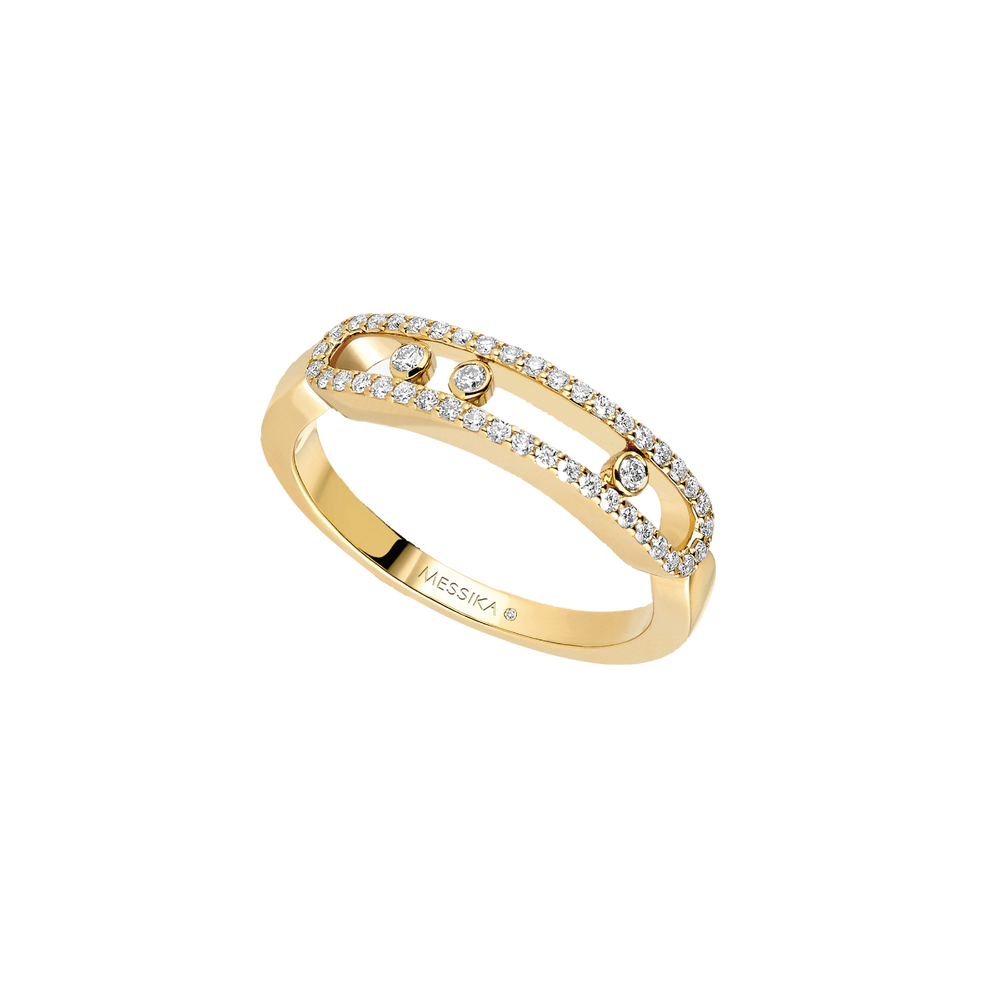 Baby Move Pavé Yellow Gold Diamond Ring