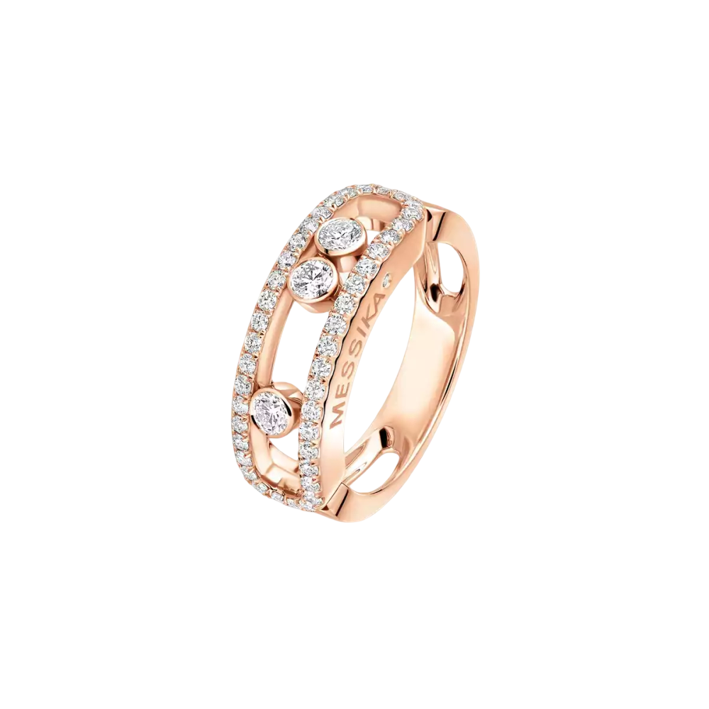 Move Classique Pavée Bague Diamant Or Rose
