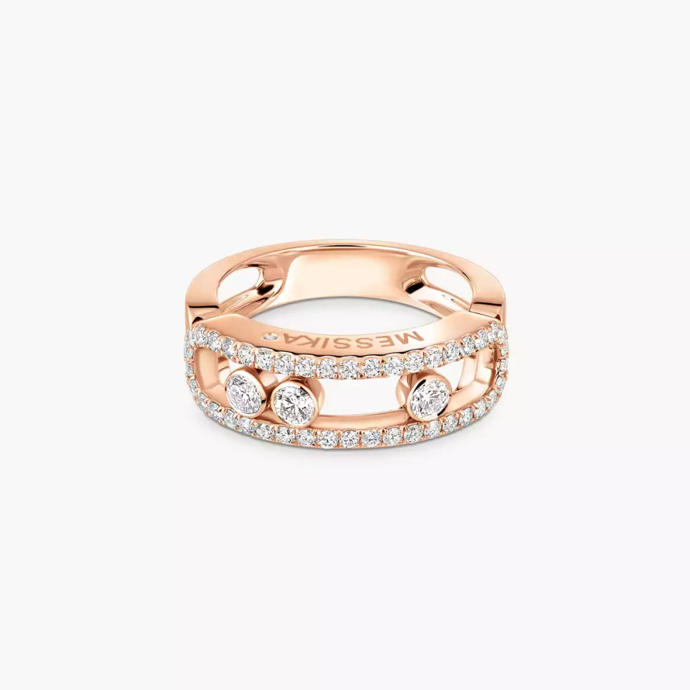 Move Classique Pavée Bague Diamant Or Rose