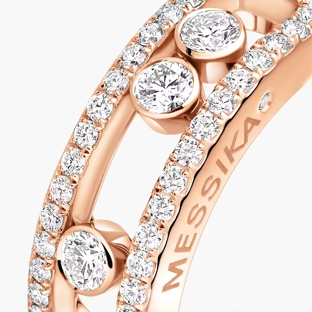 Move Classique Pavée Bague Diamant Or Rose