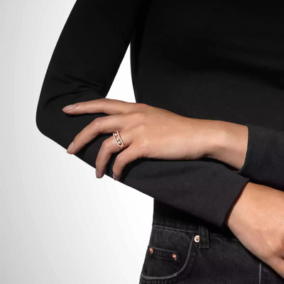 Bague pavée Move Classique Bague Diamant Or Rose