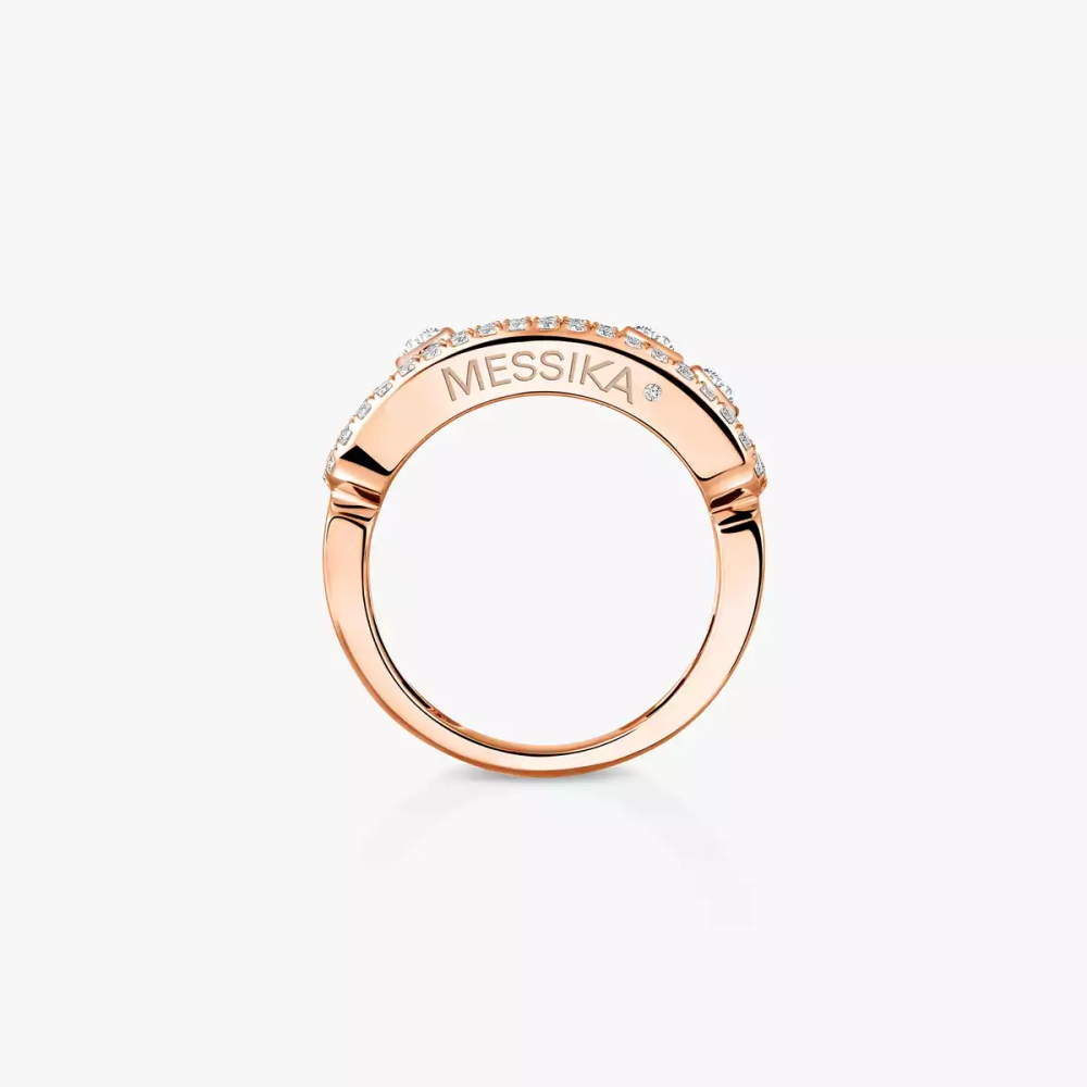 Move Classique Pavée Bague Diamant Or Rose