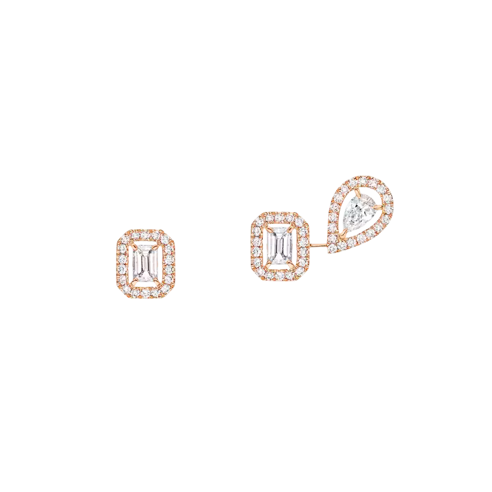 Boucles d'oreilles My Twin 1+2 0,10ct x3 Boucles d'oreilles Diamant Or Rose