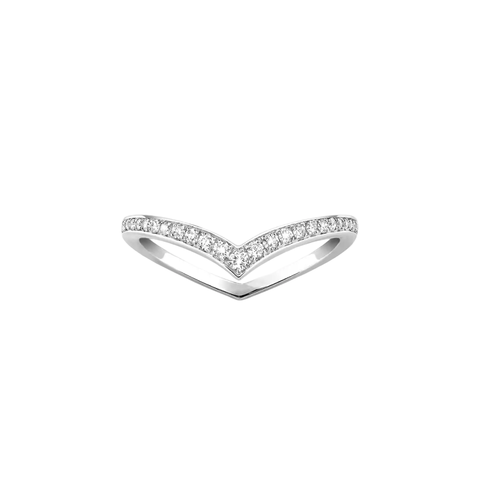 Alliance Fiery Pavée Bague Diamant Or Blanc