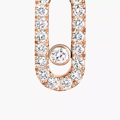 Move Uno Single Hoop Pink Gold Diamond Earrings